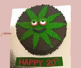 Happy 20th  Leaf Birthday Cake