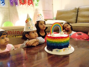 Rainbow Ruffles cake