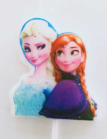 Frozen Theme Candle - Elsa & Anna