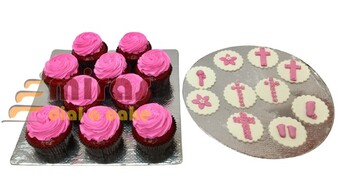 Baptism Desert Table (2 kg cake, 10 cupcakes, 5 cakepops, 5 cakesicles)