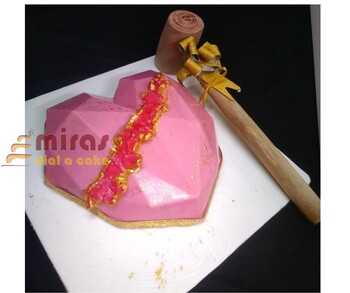 Pink Heart Pinata Cake
