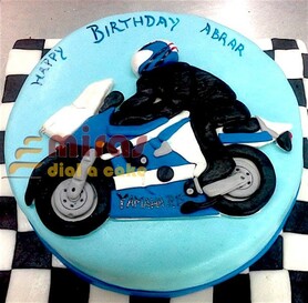 Abrar's 2D Bike Birthday Cake