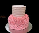 Pink Swirls Birthday Cake