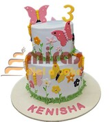 Colourful Butterflies  3rd Birthday Cake