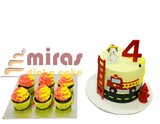 Firefighter  theme Dessert Table ( 1.5 kg cake, 6 cupcakes) (1)