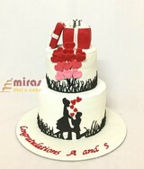 A and S Engagement Ring cake