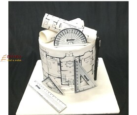 Architect's Drawings Birthday Cake