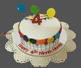 Happy 4th Month Birthday Cake