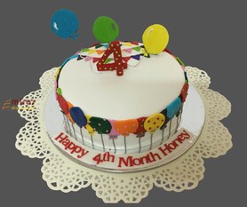 Happy 4th Month Birthday Cake