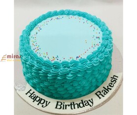 Sea Green Fresh Cream Birthday Cake