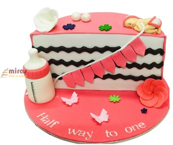 Half Way to One Baby Cake