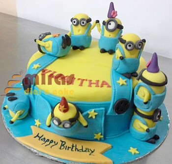 Playful Minion Designer Birthday Cake