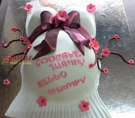 GoodbyeTummy HelloMummy Baby Shower Cake
