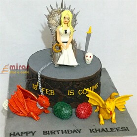 GOT Queen and Dragon Eggs Birthday Cake